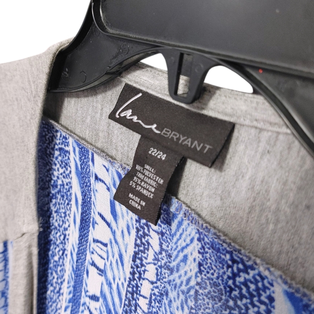 Lane Bryant Semi Sheer Blue Striped Oversized Cardigan Wrap Womens Size 22/24 3X - Picture 7 of 8